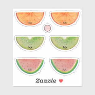 Colorful Kawaii Waterverf Fruits Sticker