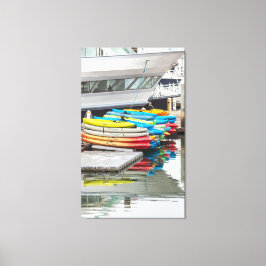 Colorful Kayaks Canvas Afdruk