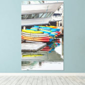 Colorful Kayaks Canvas Afdruk (Insitu (Houten vloer))