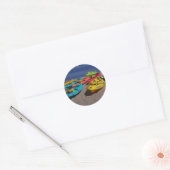 Colorful Kayaks Ronde Sticker (Envelop)
