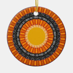 Colorful Kente Design Ceramic Ornament