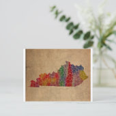 Colorful Kentucky County Art Briefkaart (Staand voorkant)