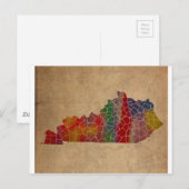 Colorful Kentucky County Art Briefkaart (Voorkant / Achterkant)