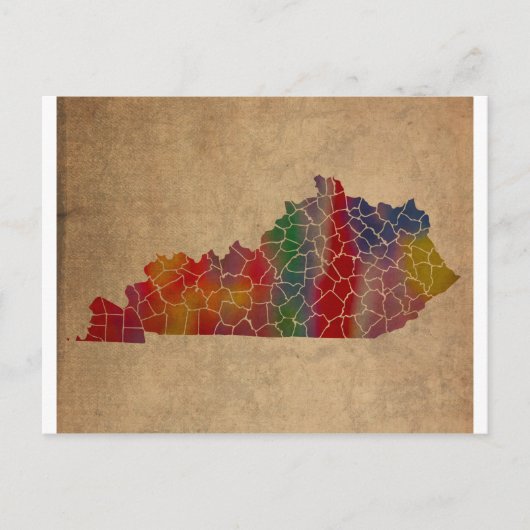 Colorful Kentucky County Art Briefkaart (Voorkant)