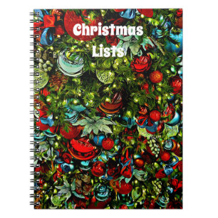 Colorful kerstbling Ornamenten Journal Notitieboek