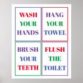 Colorful Kid's Bathroom Wall Poster (Voorkant)