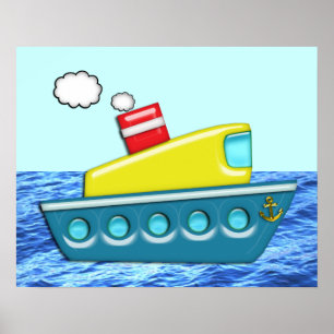 Colorful Kind Boat Poster