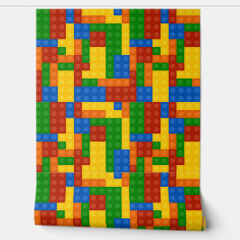 Colorful Kinder Building Bricks Pattern Behang