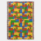 Colorful Kinder Building Bricks Pattern Deken (Voorkant Verticaal)