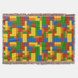 Colorful Kinder Building Bricks Pattern Deken