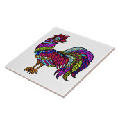 Colorful Kitchen Chicken, Mandala Design Tegeltje (Zijkant)