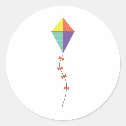 Colorful Kite Ronde Sticker (Voorkant)
