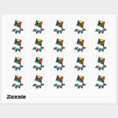Colorful Kite Square Sticker (Vel)