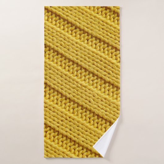Colorful knitted textile texture. Yellow. (Serviette de bain)