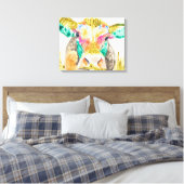 Colorful Koe Design Canvas Afdruk (Insitu (Slaapkamer))