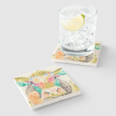 Colorful Koe Design Stenen Onderzetter (Zijkant)