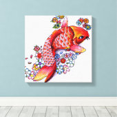 Colorful Koi Canvas Afdruk (Insitu (Houten vloer))