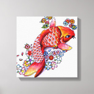 Colorful Koi Canvas Afdruk