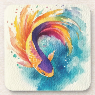 Colorful Koi Fish Bier Onderzetter