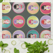 Colorful Kokeshi Dolls Theedoek (Gevouwen)