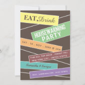 Colorful Label, Housewarming Party Invite Aankondiging (Voorkant)