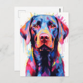 Colorful Labrador Briefkaart (Voorkant / Achterkant)
