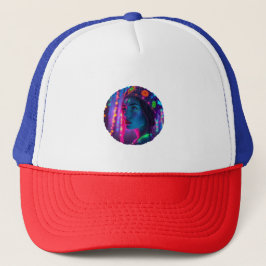colorful lady Hat Trucker Pet