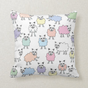 Colorful Lambs Pillow Kussen
