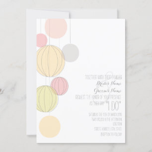 Colorful Lantern Garden Wedding Invite Kaart