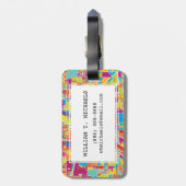 Colorful Las Vegas, Nevada Map Bagagelabel (Achterkant verticaal)