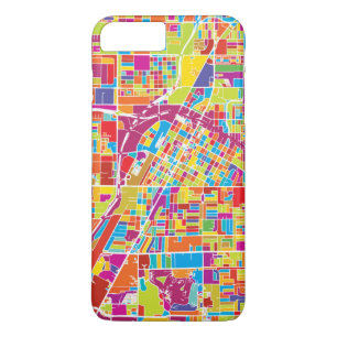 Colorful Las Vegas, Nevada Map iPhone 8 Plus / 7 Plus Hoesje
