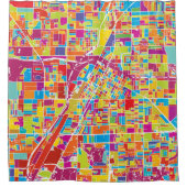 Colorful Las Vegas, Nevada Map Douchegordijn (Voorkant)