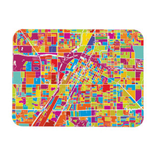 Colorful Las Vegas, Nevada Map Magneet