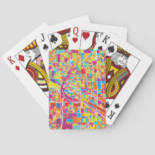Colorful Las Vegas, Nevada Map Pokerkaarten