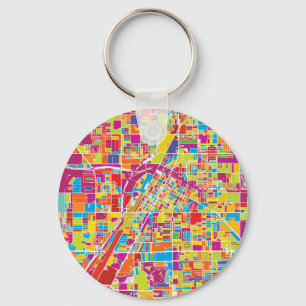 Colorful Las Vegas, Nevada Map Sleutelhanger