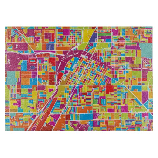 Colorful Las Vegas, Nevada Map Snijplank (Voorkant)