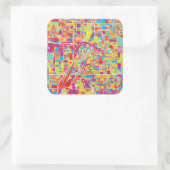 Colorful Las Vegas, Nevada Map Vierkante Sticker (Tas)