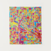 Colorful Las Vegas, Nevada Map Wandkleed (Voorkant)