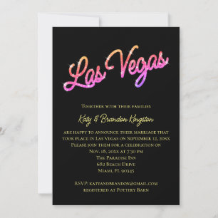Colorful Las Vegas Sparkles Post Wedding Kaart