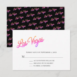 Colorful Las Vegas Sparkles Wedding RSVP Kaart