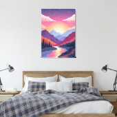 Colorful Layered Mountain Sunset Landscape Canvas Afdruk (Insitu (Slaapkamer))