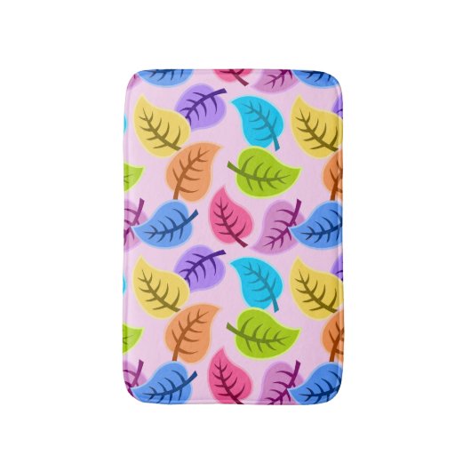 Colorful Leaf Pattern Badmat (Voorkant Verticaal)
