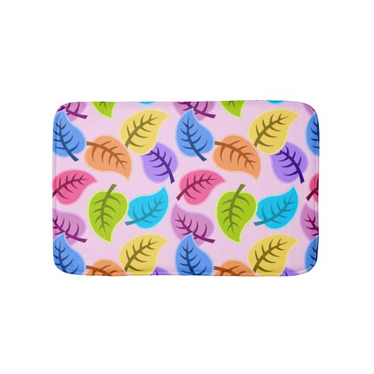 Colorful Leaf Pattern Badmat (Voorkant)