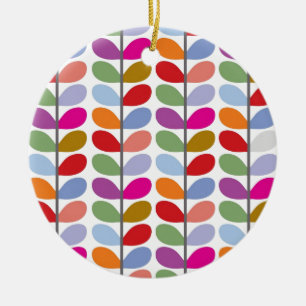 Colorful Leaf Pattern Keramisch Ornament