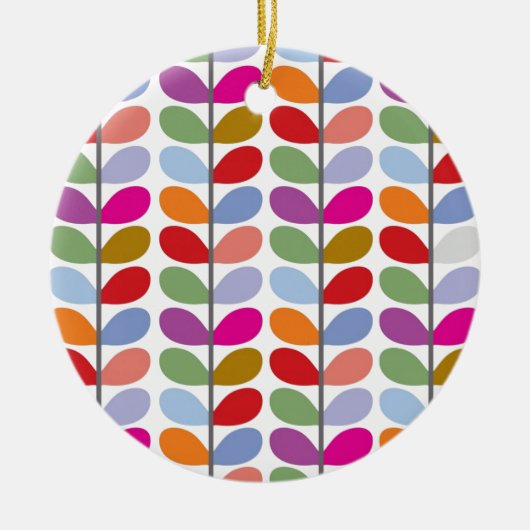 Colorful Leaf Pattern Keramisch Ornament (Voorkant)