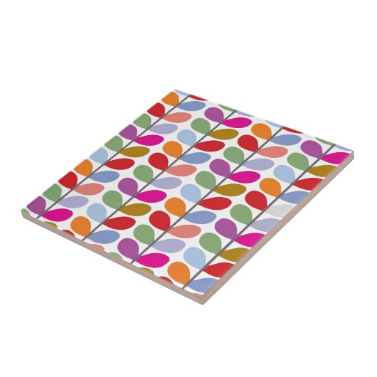 Colorful Leaf Pattern Tegeltje (Zijkant)