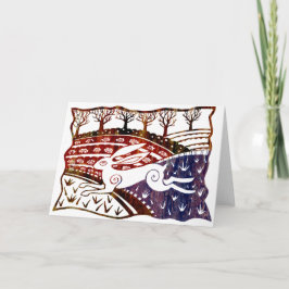 Colorful Leaping Hare Kaart