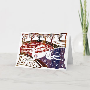 Colorful Leaping Hare Kaart