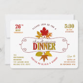 Colorful Leaves Thanksgiving Dinner Holiday Party Kaart (Voorkant)