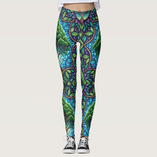 Colorful leggings featuring a vibrant, nature (Voorkant)